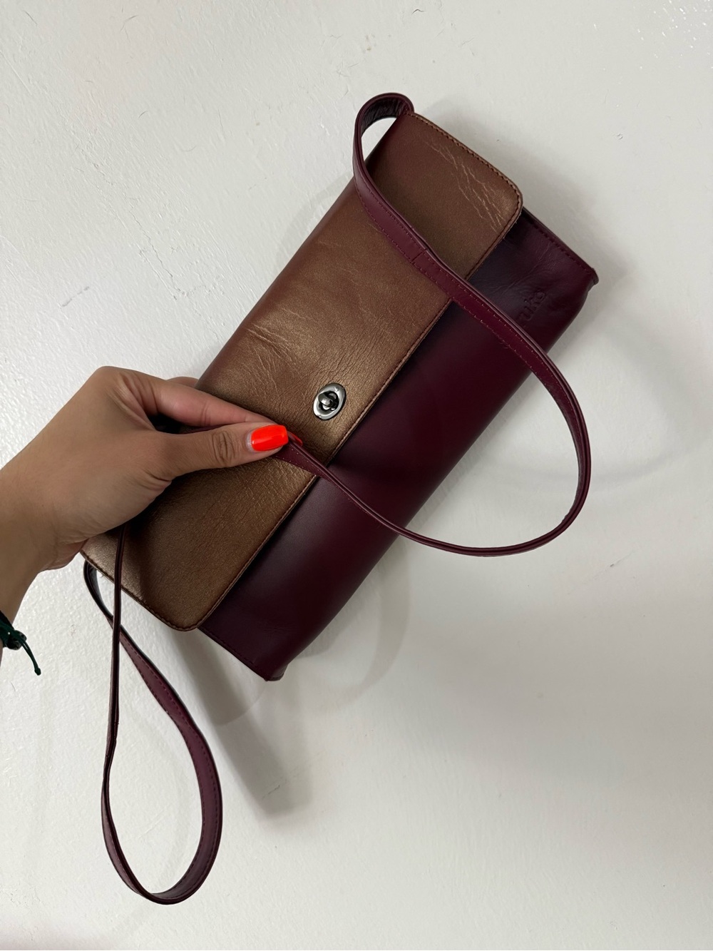 Women's Burgundy Shoulder Bag with Adjustable Strap